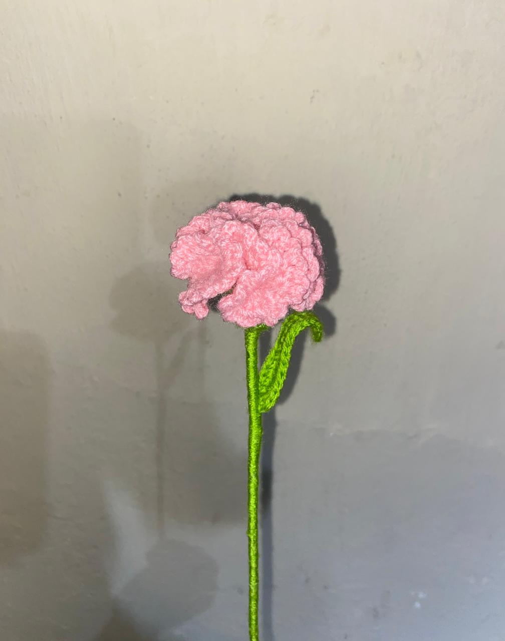 🌸 Clavel Tejido a Crochet – Hecho a Mano